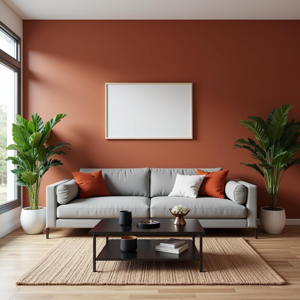 Modern Terracotta Living Room Design