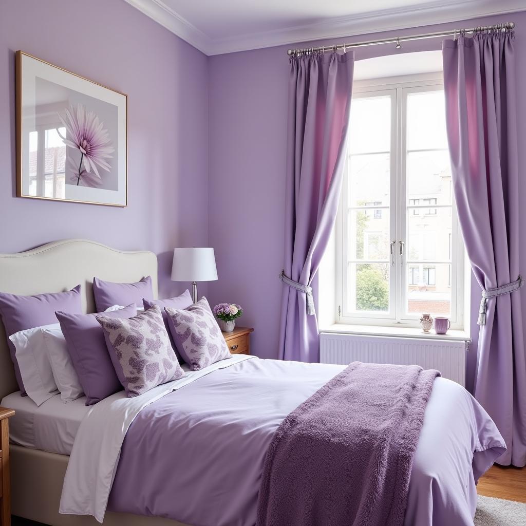 Monochromatic Lavender Bedroom Design