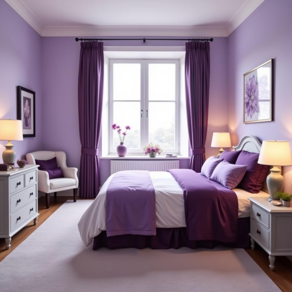 Monochromatic Purple Bedroom Design