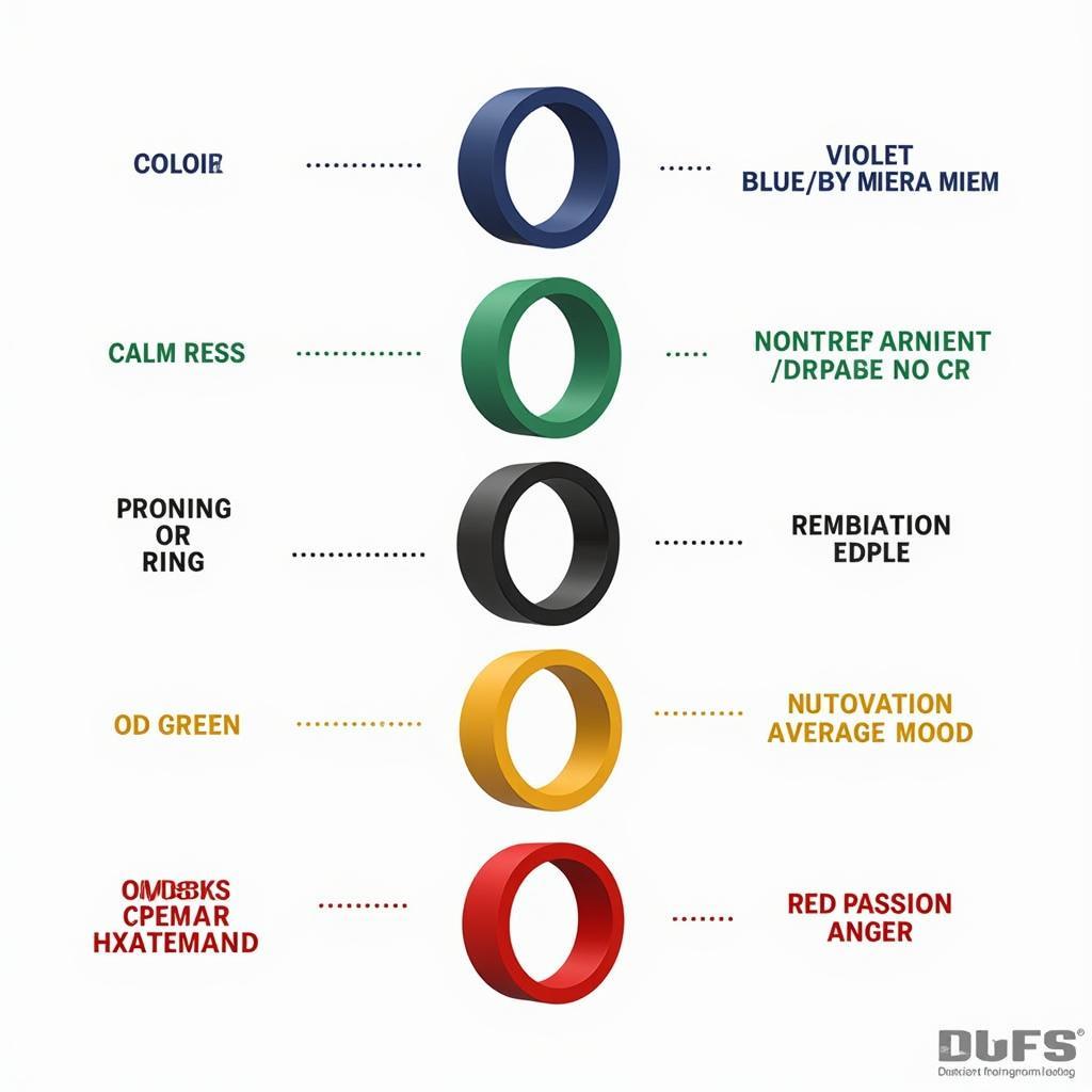 Mood Ring Color Chart Showing Different Colors and Their Meanings