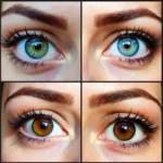 Collage of different eye colors considered attractive