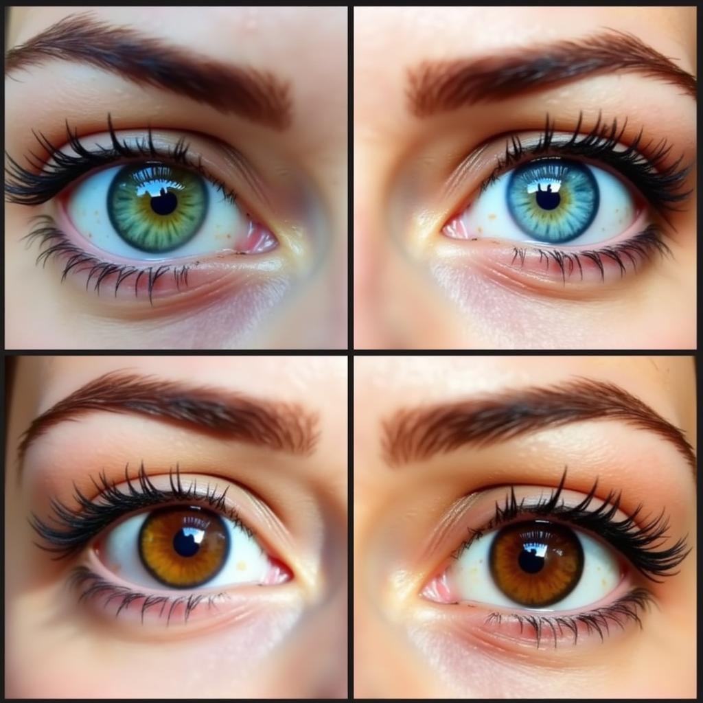 Collage of different eye colors considered attractive