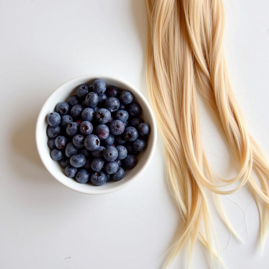 Natural blue hair dye alternatives using blueberries