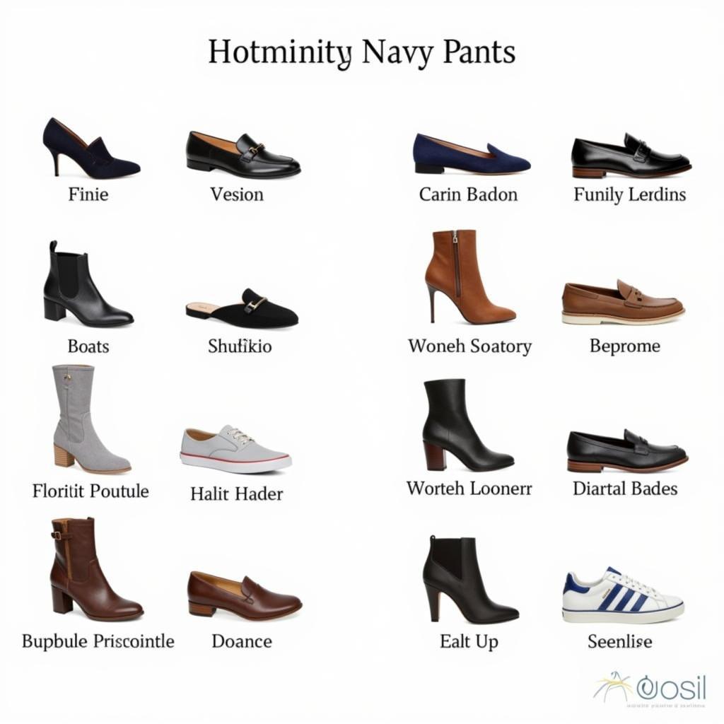 Different Shoe Styles Paired with Navy Pants