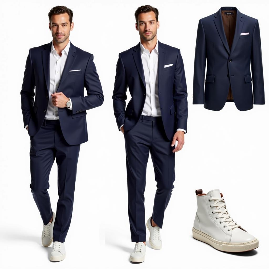 Navy Suit Casual Shoe Options