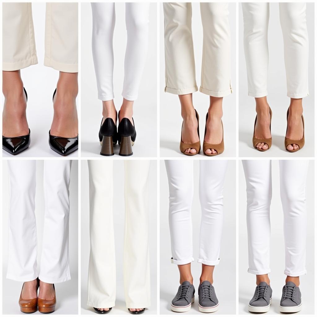 Neutral Shoes Paired with White Pants for a Chic Look