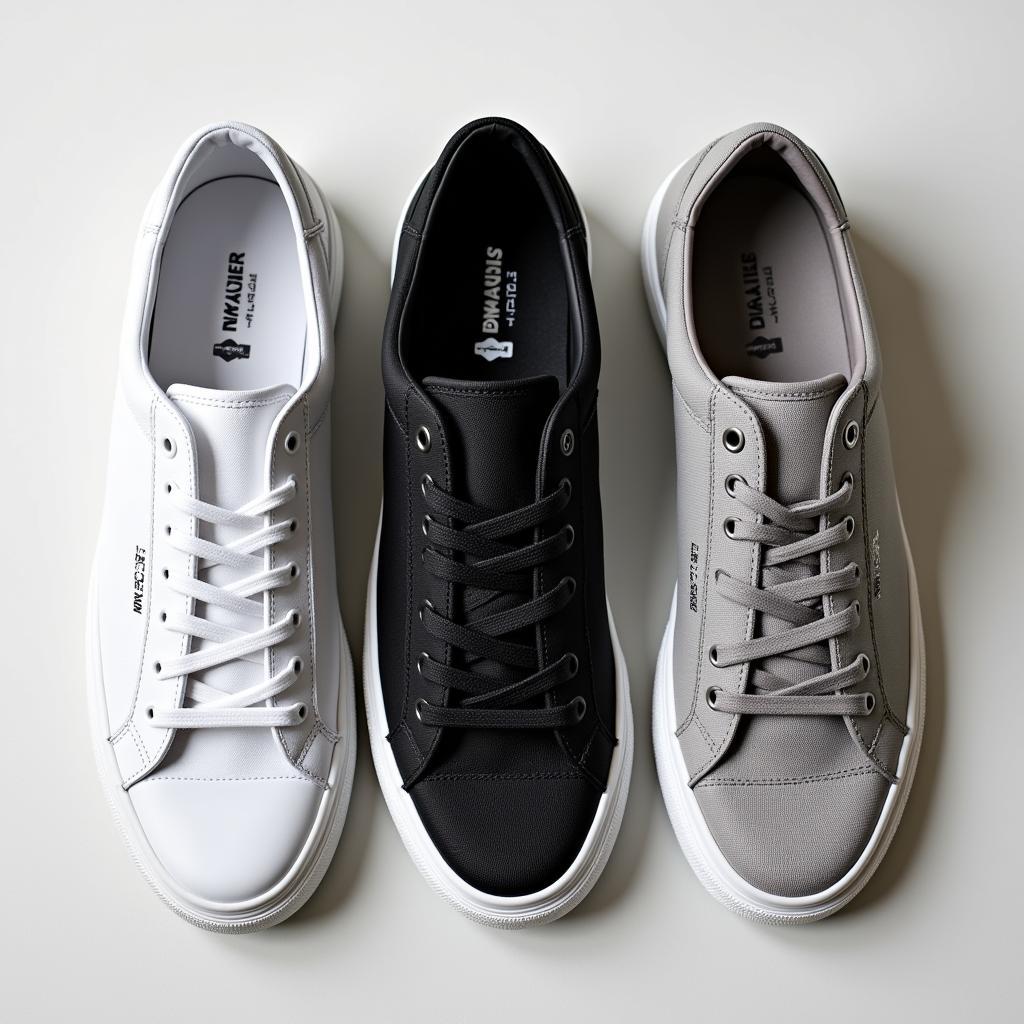 White, Black and Gray Neutral Sneakers