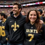 New Orleans Saints Fans Wearing Black and Gold