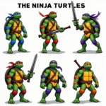 Ninja Turtle Color Chart with Each Turtle's Corresponding Color