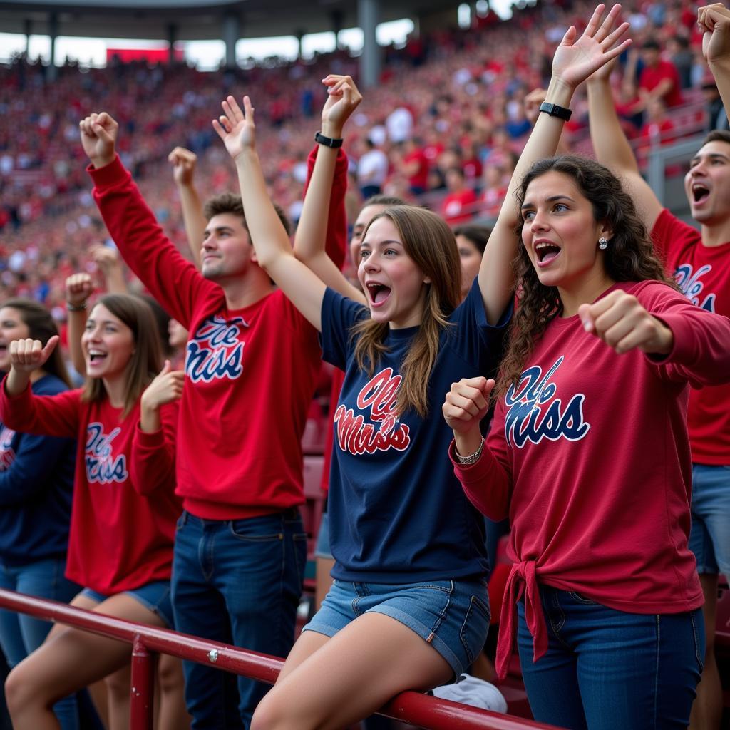 Ole Miss Students Showcasing School Spirit