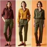 Olive Green Shirt with Vibrant Colors