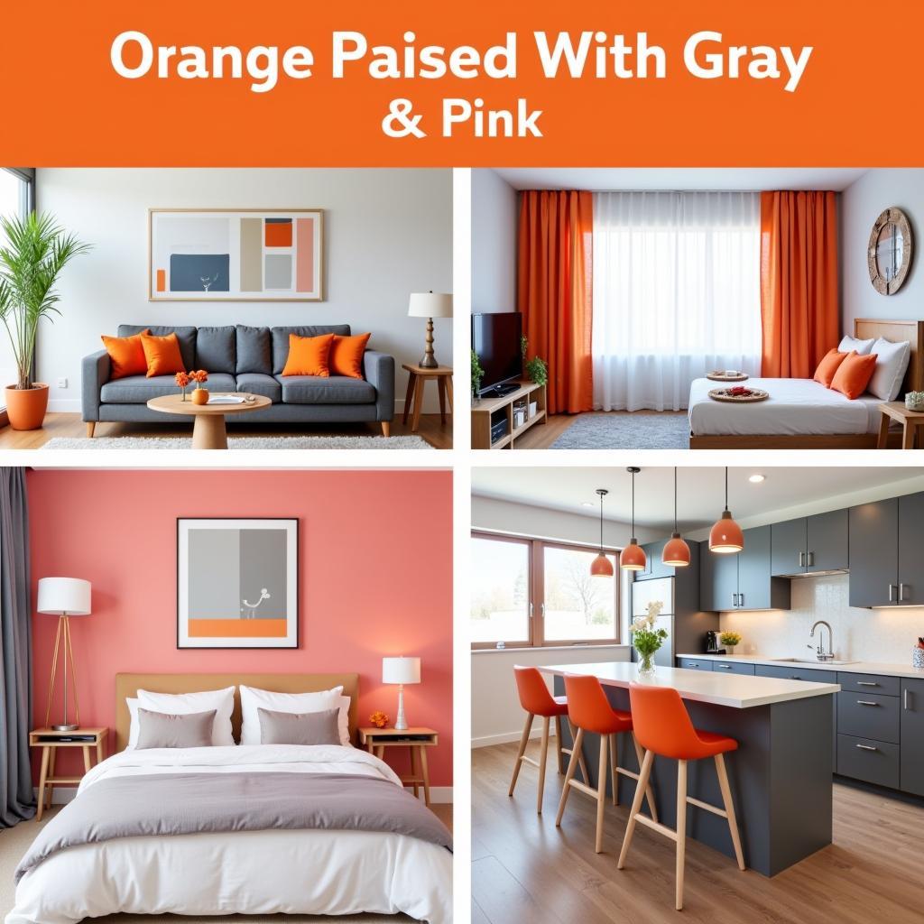 Orange with Gray and Pink:  Unexpected Color Harmonies in Interior Design