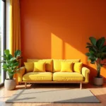 Orange and Yellow Living Room Design