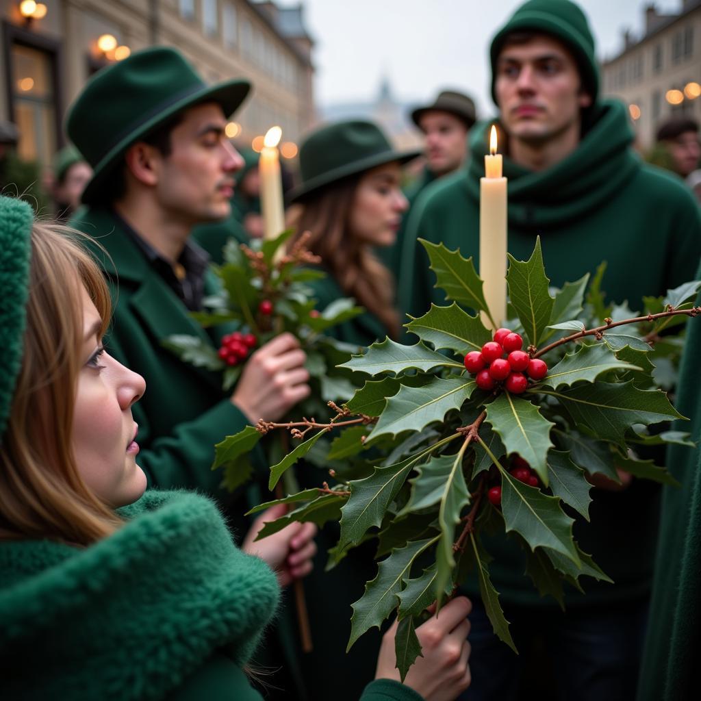 Pagan Winter Solstice Celebrations with Holly and Ivy