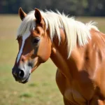 Palomino Horse with Golden Coat and White Mane