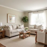 Benjamin Moore Pashmina Living Room with Neutral Palette