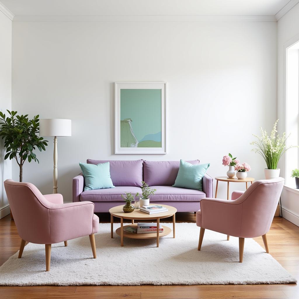 Pastel Purple with Mint Green and Blush Pink Interior Design