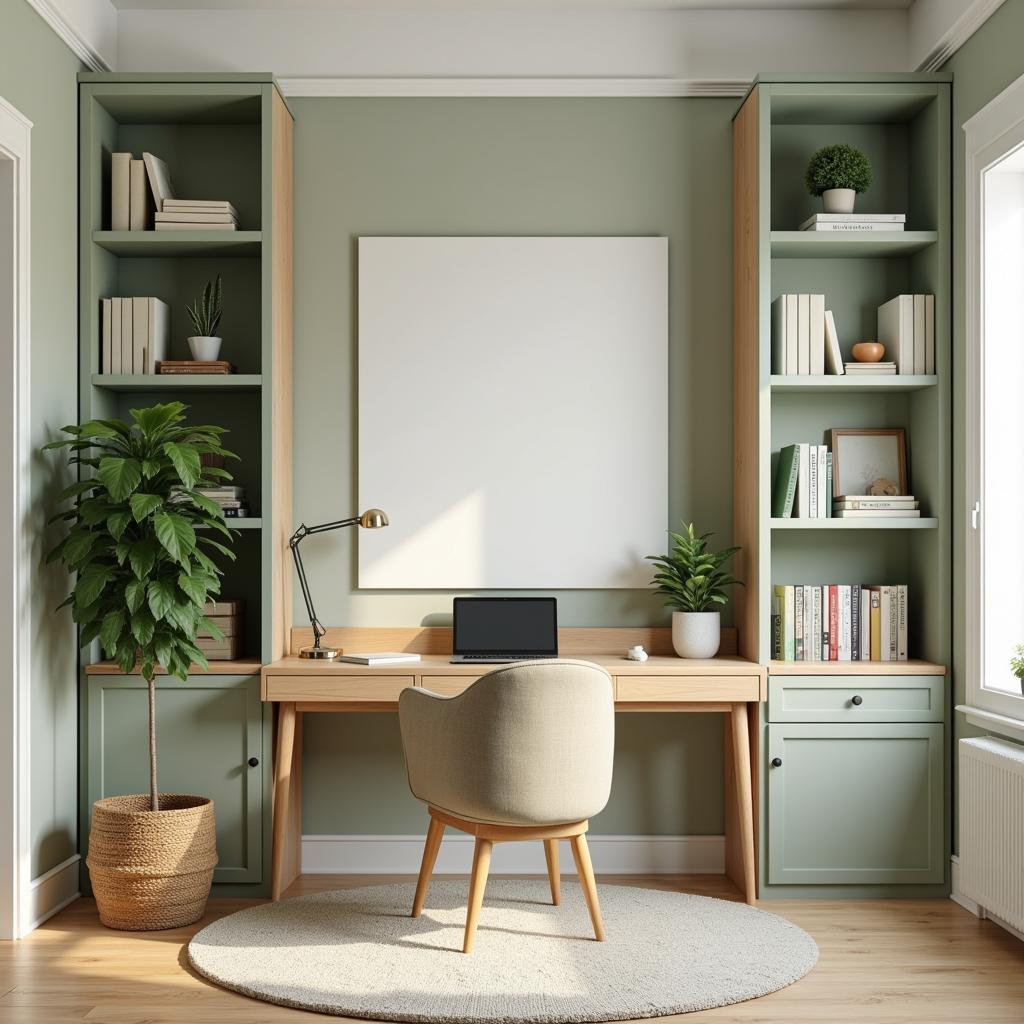 Personalized Study Space with Green Accents