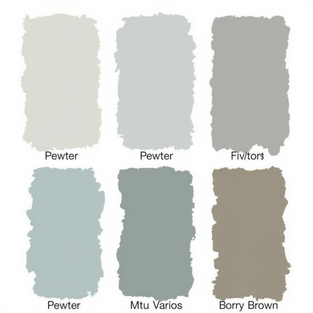 Pewter Paint Samples Comparison