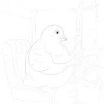 Pigeon Driving the Bus Coloring Page