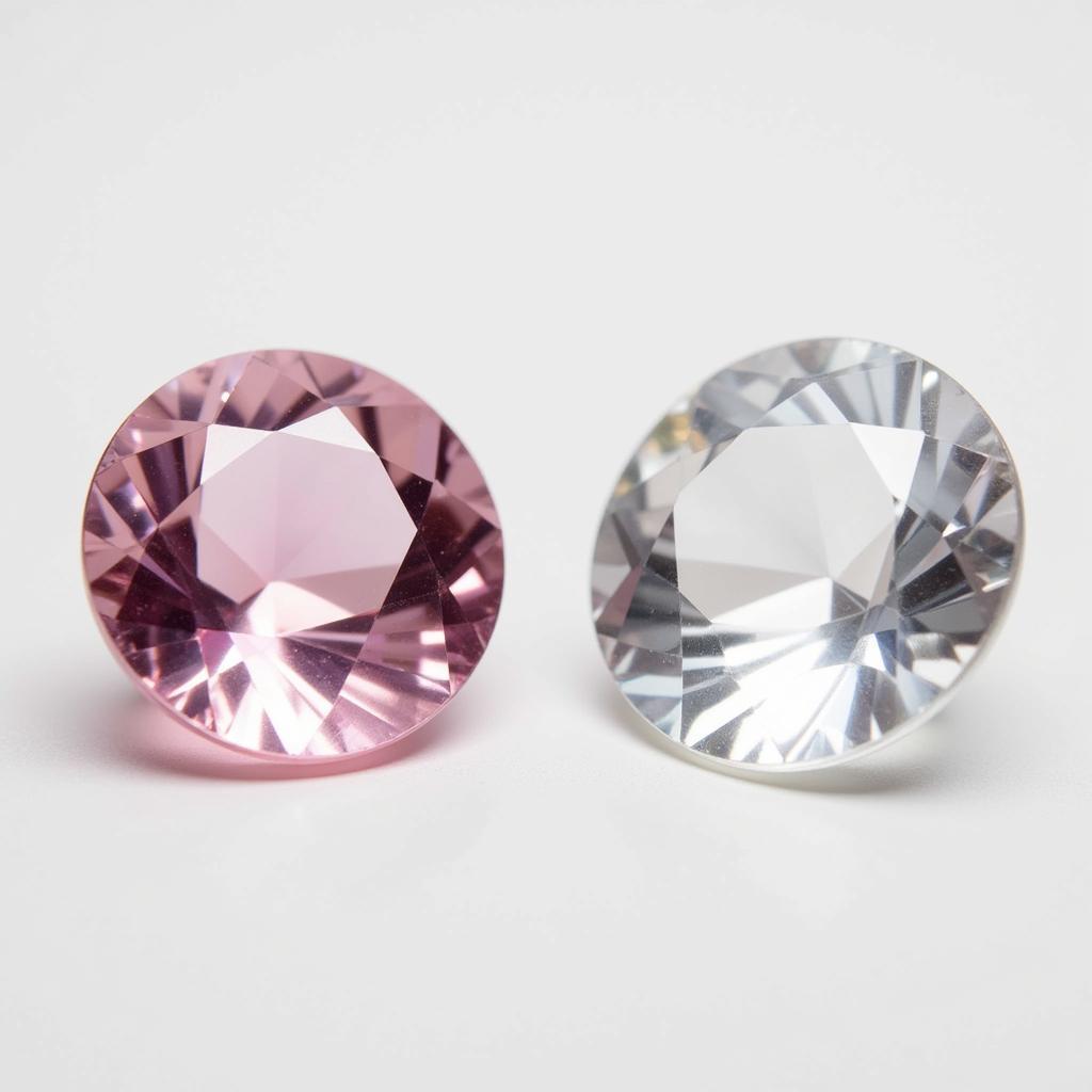 Pink and Colorless Topaz Gemstones