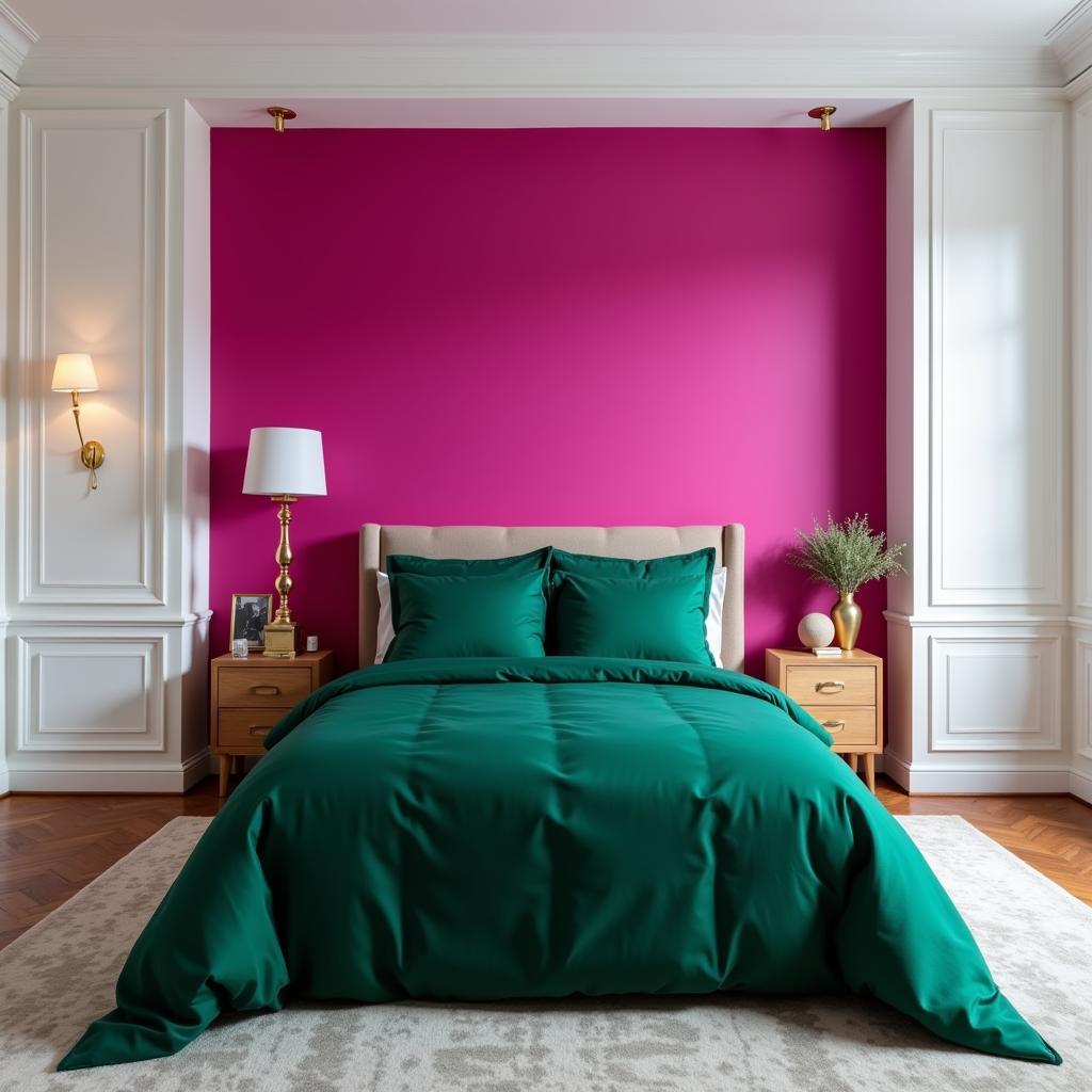 Pink and Green Bedroom