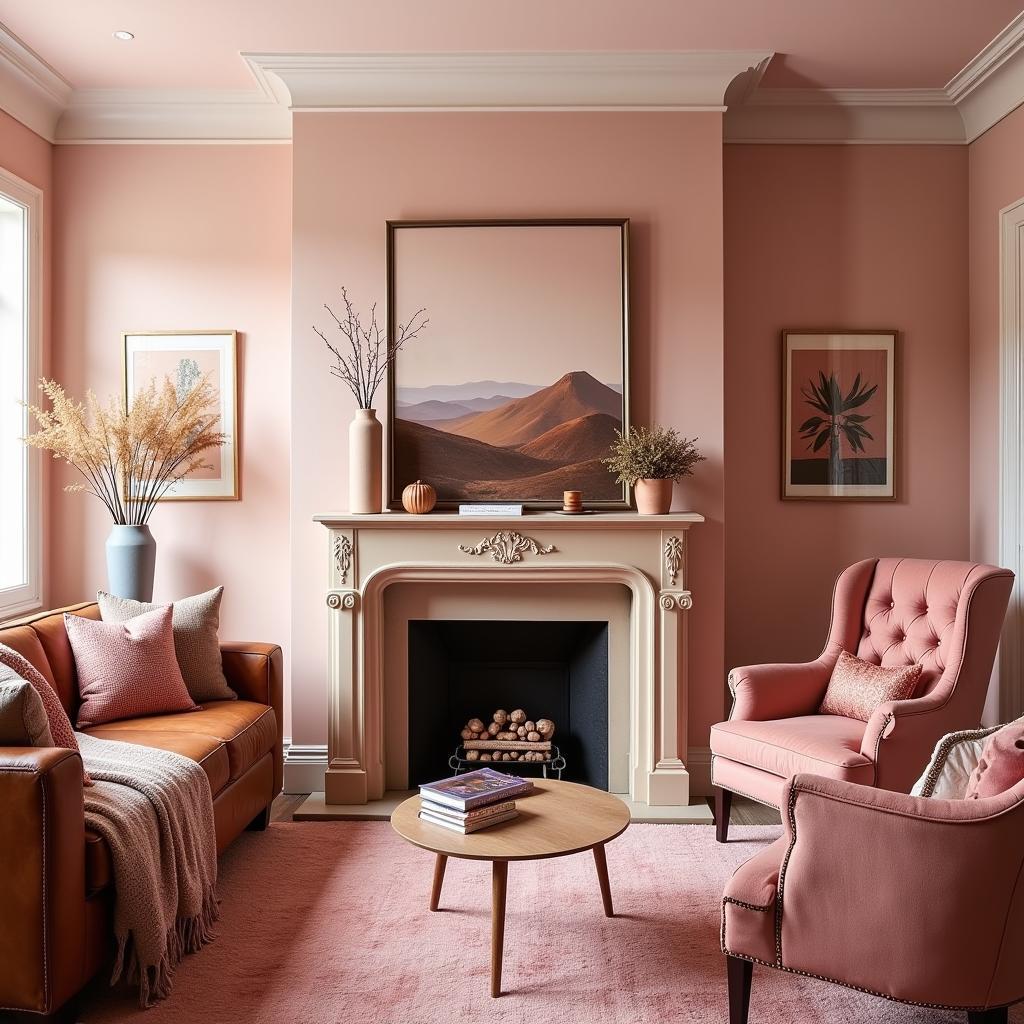 Pink and Brown Living Room Color Palette