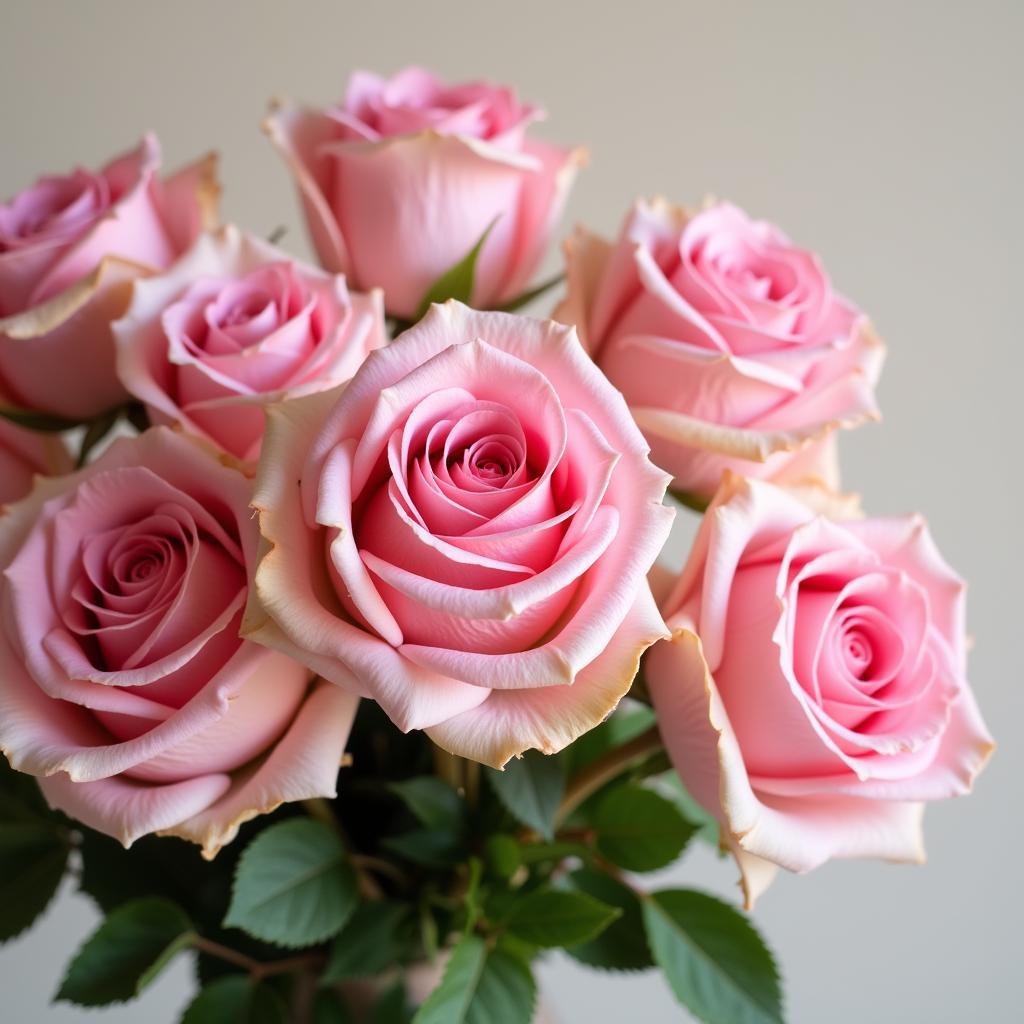 Pink roses signify gratitude and appreciation