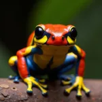 Poison Dart Frog with Vibrant Warning Colors