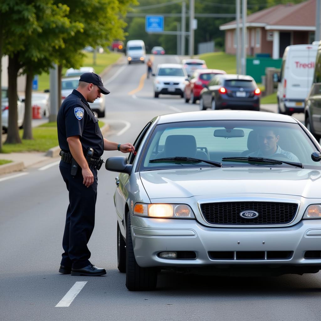 Police Pulling Over a Car for Speeding