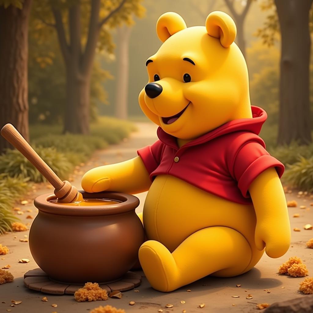 Winnie the Pooh's honey-colored fur.