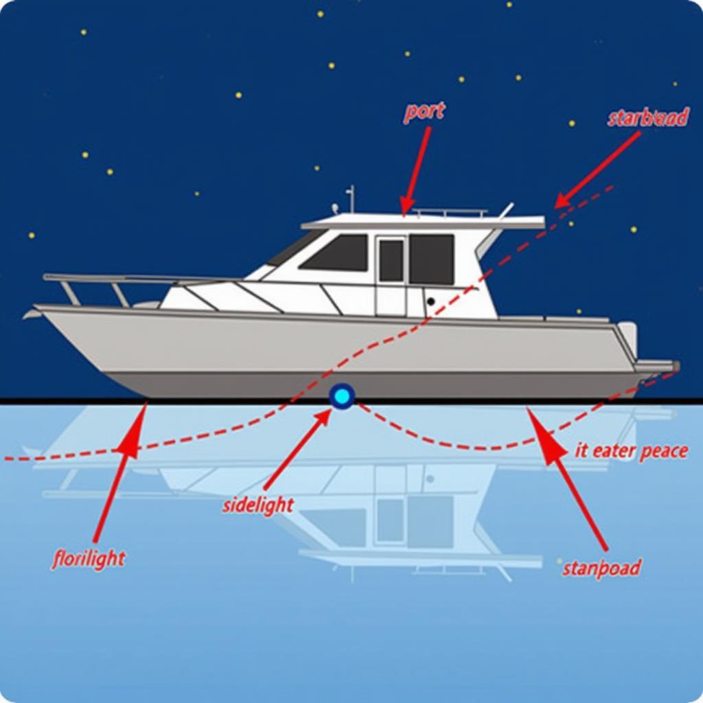 Powerboat Navigation Lights Diagram at Night