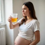 Pregnant Woman Checking Urine Color