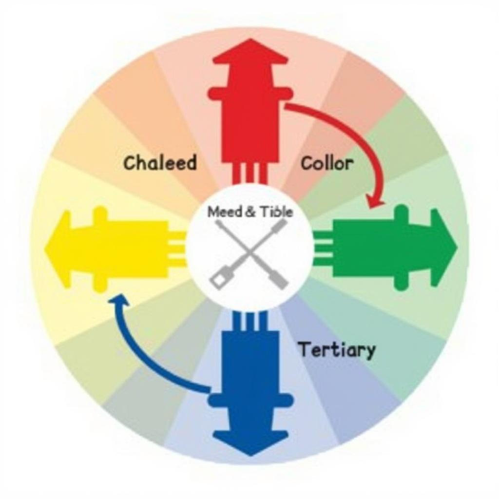 Primary, Secondary, and Tertiary Colors on a Color Wheel