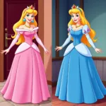 Princess Aurora in Pink and Blue Dress