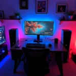 PS5 Gaming Setup with Custom Lighting