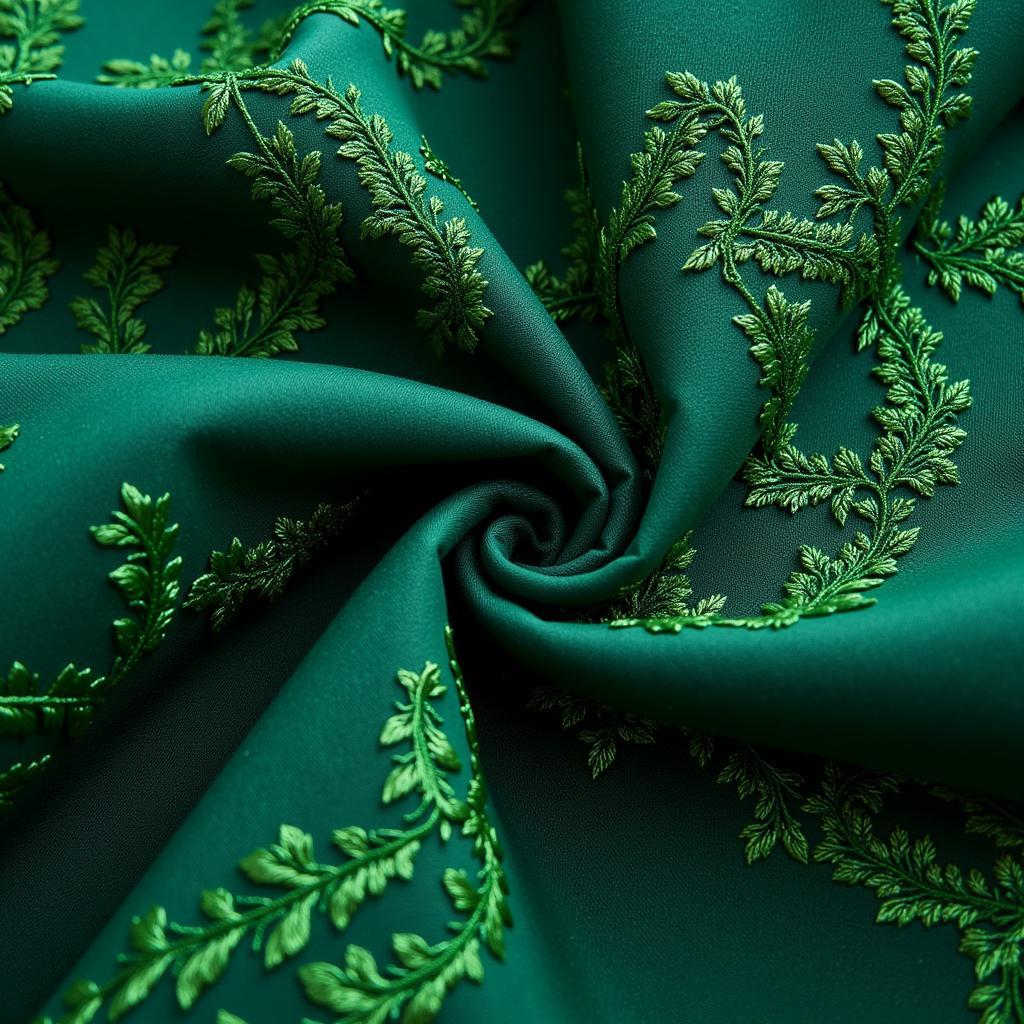 Puce Fabric with Green Details