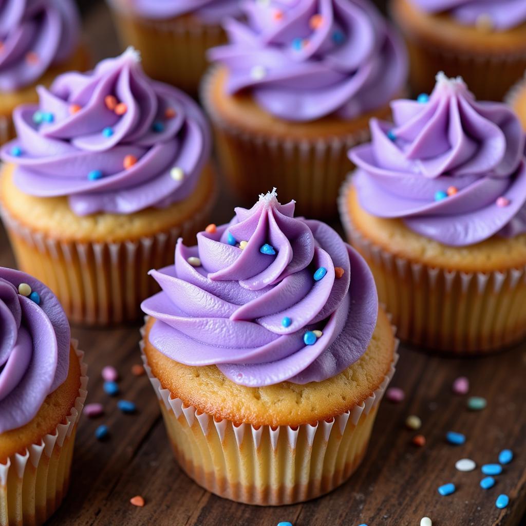 Purple Frosted Cupcakes