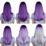 Purple hair fading process over time