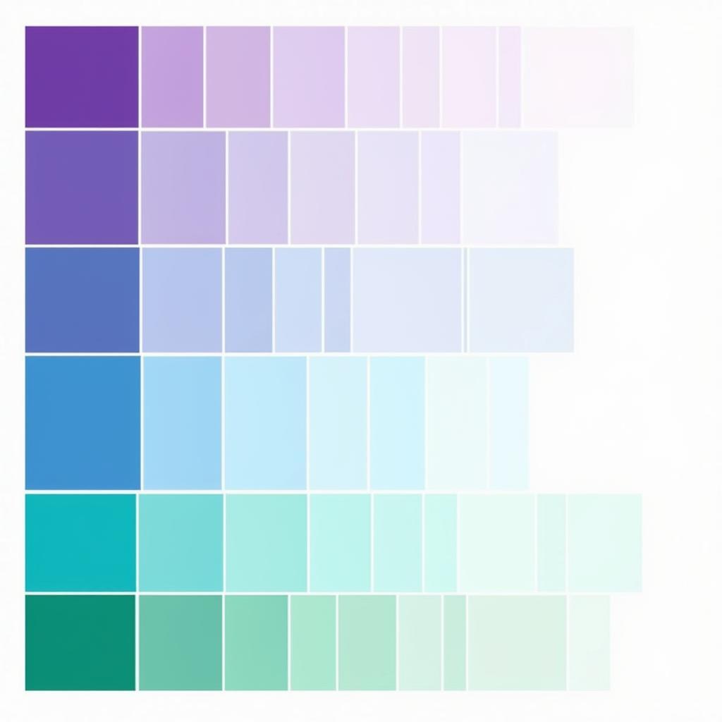 Purple and Teal Color Mixing Chart