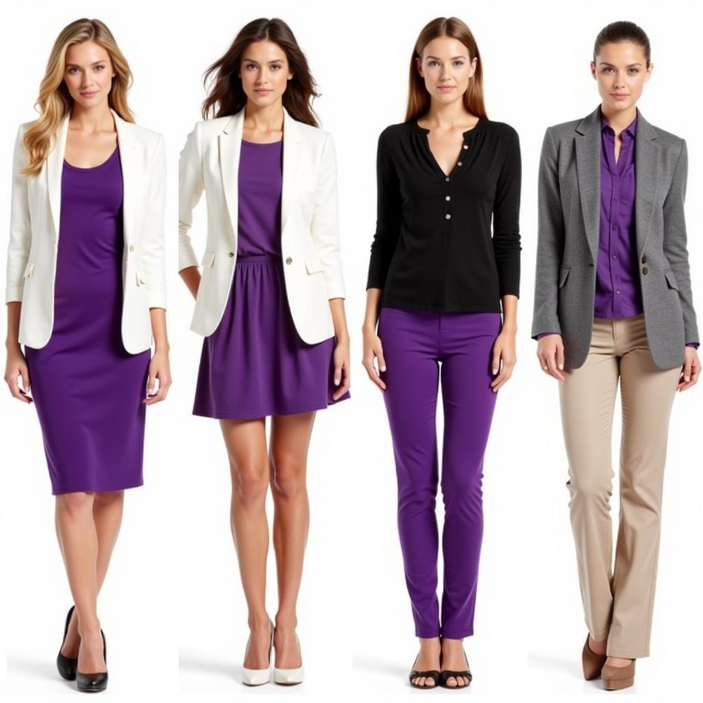 Purple Clothing Paired with Neutral Colors