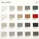 RAL Color Chart for Classic System