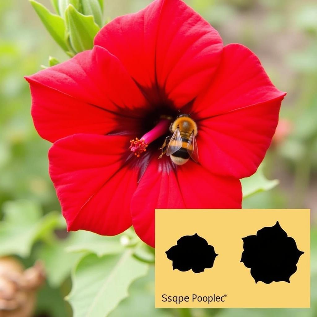 Red Flower Appearing Dark to Bees