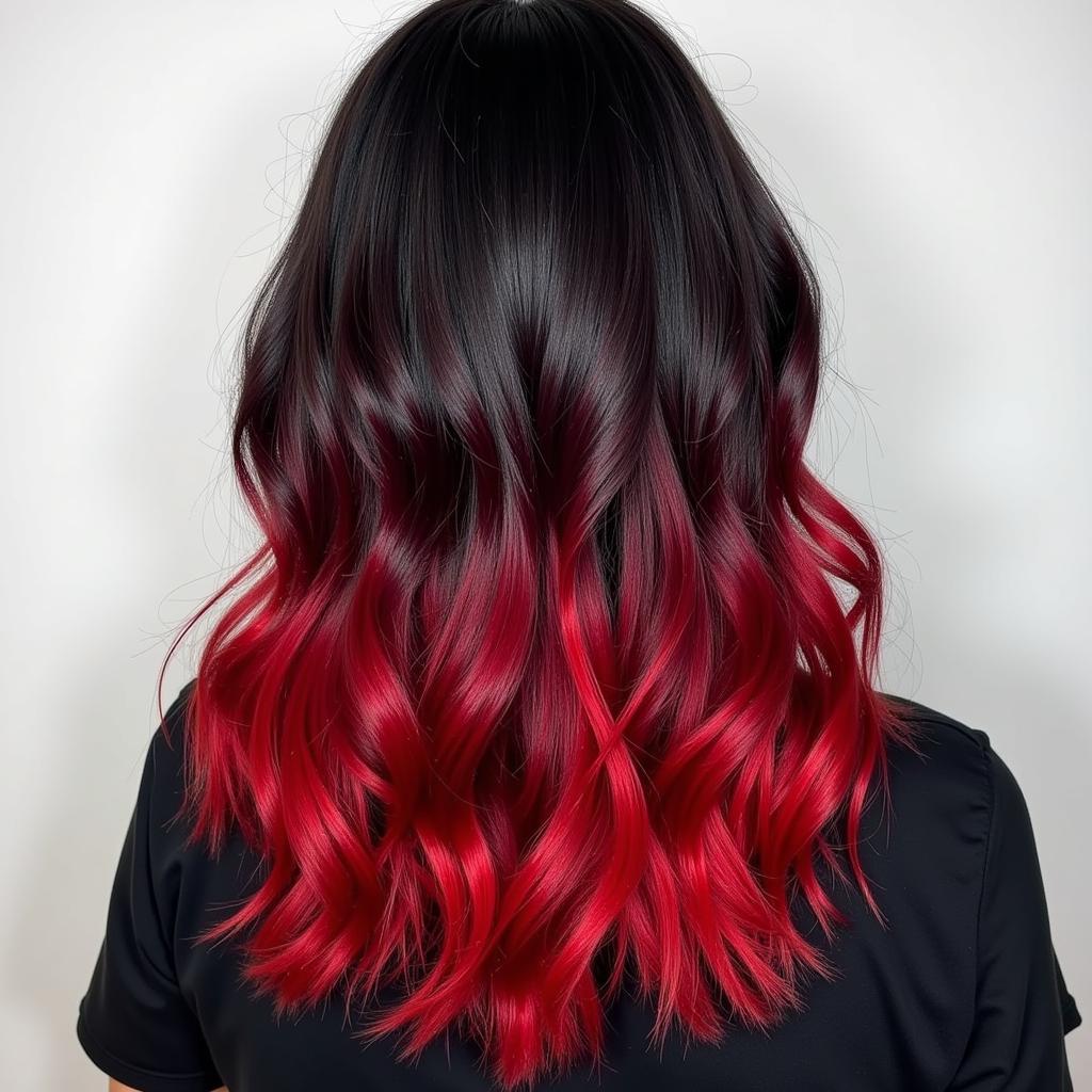 Red Highlights on Black Hair