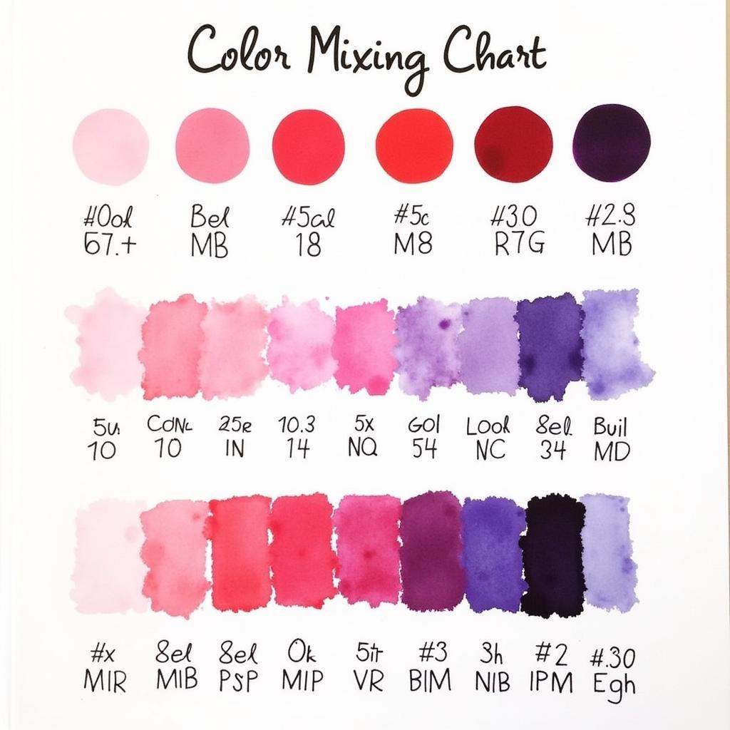 Red and Purple Color Mixing Chart