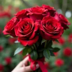 Red roses symbolize romantic love and passion