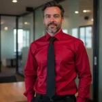 Red Shirt Black Tie Formal Look