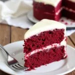 Red velvet cake made without artificial food coloring.