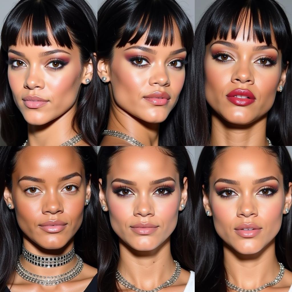 Rihanna with Different Eye Colors