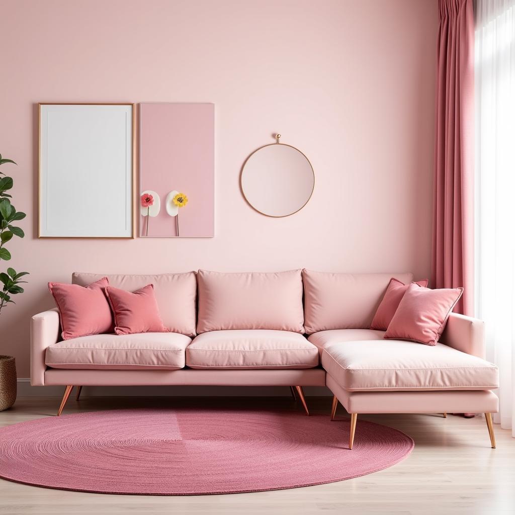 Rose Gold with Pink and Blush: Discover the elegant harmony of a monochromatic pink palette featuring rose gold accents.